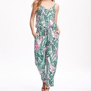 Old Navy Tropical Print Jumpsuit